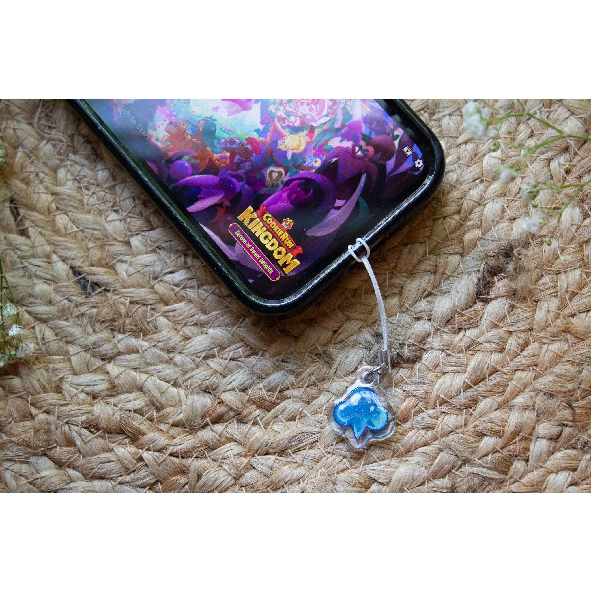 Cookie Run Kingdom Pure Vanilla Soul Jam Acrylic Phone Charm | Glitter Epoxy Front | 1" x 1"