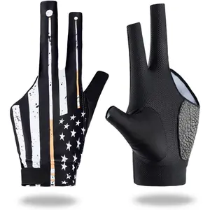 Billiard Pool Gloves for Left Hand 3 Finger, Quick-Dry Breathable, Shooters Snooker Cue  Glove Popular Sizes