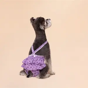 New Pet Menstrual Pants Teddy Dog Menstrual Polka Dot Skirt Sweet Strap Dog Menstrual Pants