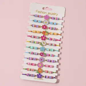 Flower Fruit Charm Adjustable Handmade Rope Bracelets for Women Girls Birthday Party Jewelry Friendship Gift