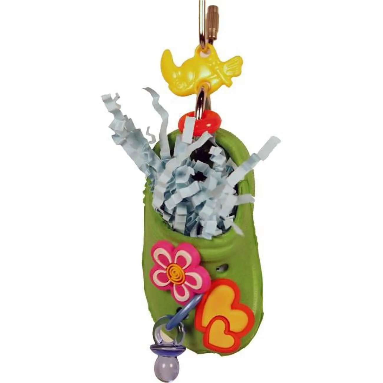 A&E Cage 001439 Happy Beaks Croc-fetti Interactive Bird Toy, Multicolor - Encourages Natural Instinct, Facilitates Agility Intellect, Boosts Overall Well-being