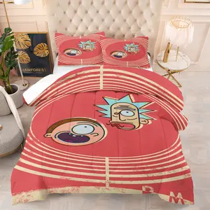 Rick and Morty Bedding Set, Soft Comfortable Durable, Includes 1 Blanket and 1 or 2 Pillowcases Without Pillows, Kids and Teens Bedroom Gift