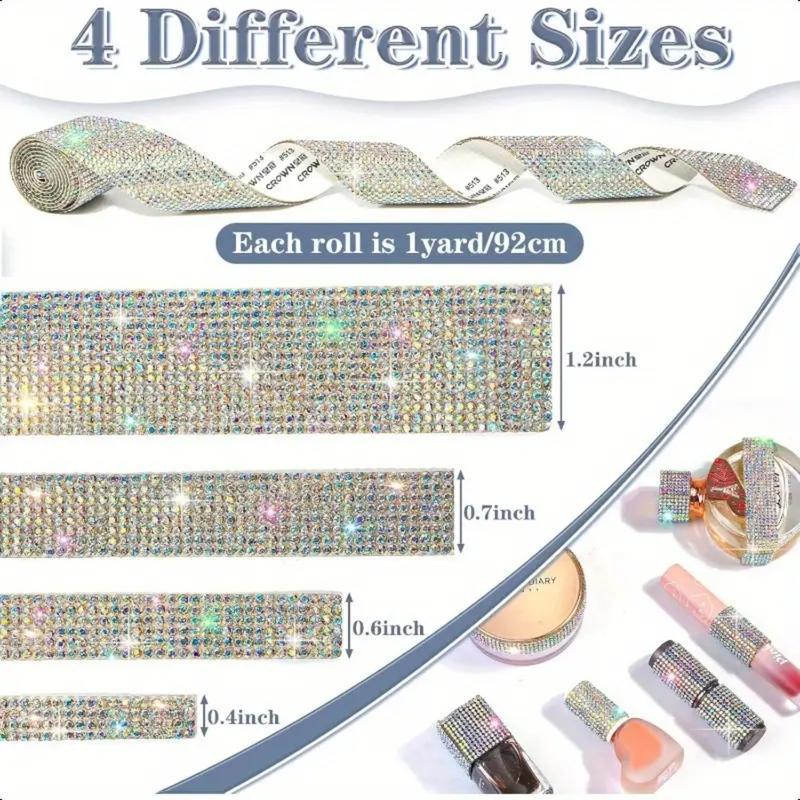 8 rolls of self-adhesive rhinestone tape - 8 Yards (1 Yard Per Roll), Suitable for Handicrafts, Weddings, Birthdays, Cars, Phones, Hat Decorations - Perfect for DIY, Multifunctional Decorative Gemstone Crafts Stickers and Tapes