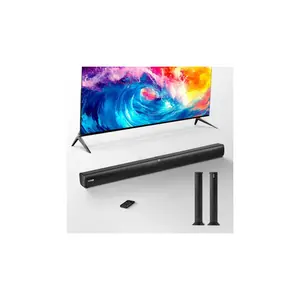 VEVOR Sound Bar for Smart TV, 2.0 Channel, 32-Inch 2 in 1 Detachable Soundbar TV Speakers, with Bluetooth HDMI AUX USB Connection, Remote Control, 80W Surround Sound System, for Home Theater Audio