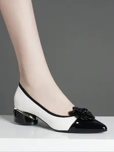 Elegant Fish Scale Pattern Wedge Heel Shoes, PU Leather Upper, Rubber Sole, Perfect for Daily Commute & Workwear