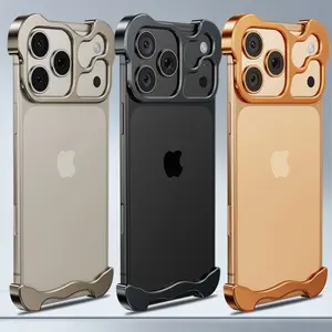 Aluminum Alloy Frameless Phone Case for iPhone 17 Series Hollow Heat Dissipation Protective Cover