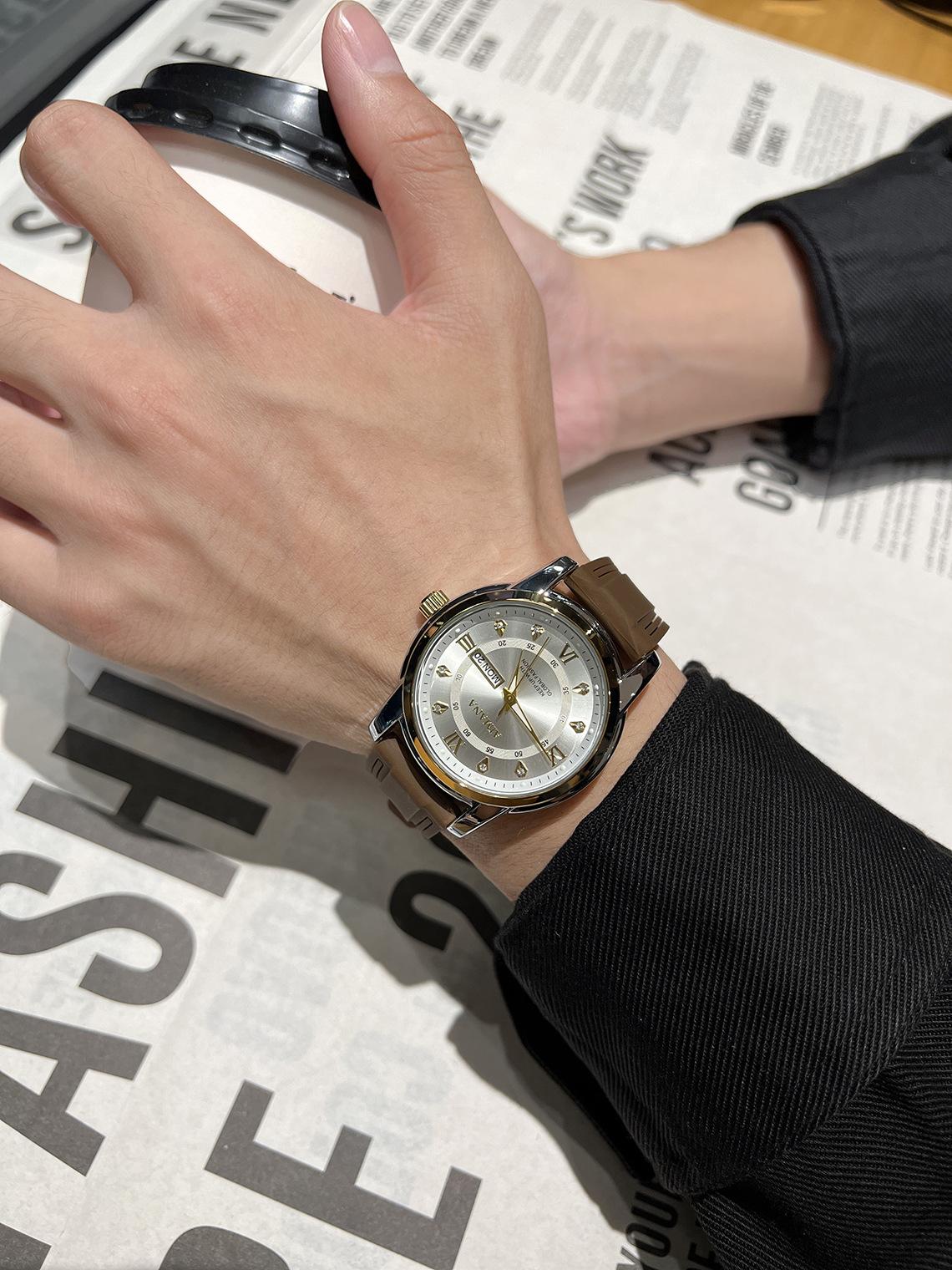 Men's Luxury Business Quartz Watch - Waterproof Luminous Date Display with Premium Silicone Strap, Stylish Sport Wristwatch