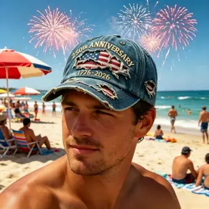 4th of July Patriotic Hat | 1776-2026 USA 250th Anniversary Distressed American Flag Baseball Cap for Men Women - Vintage Eagle Embroidery Adjustable Dad Hat for Independence Day