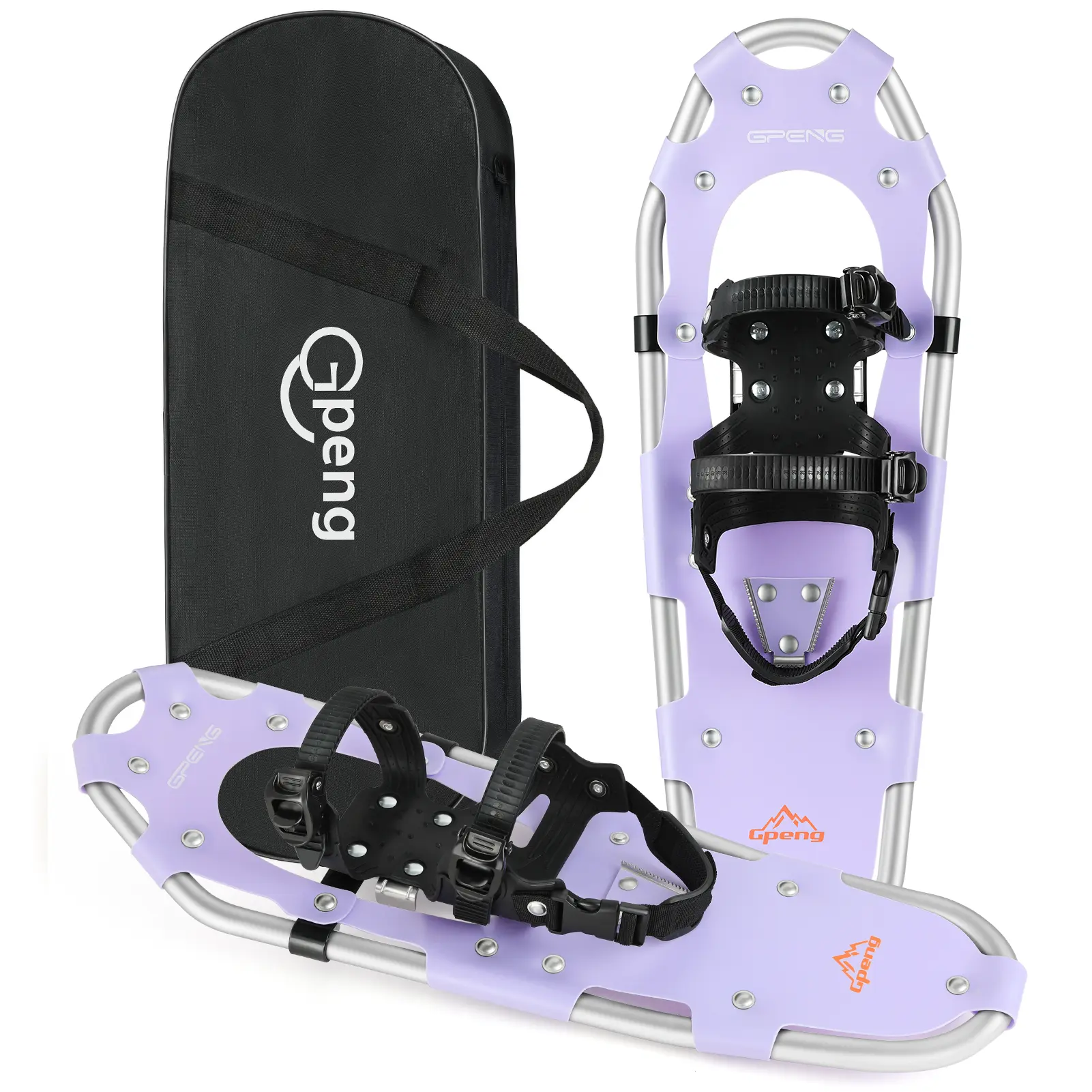 Gpeng Upgraded Snowshoes with Crampon Protector for Men Women Youth Kids, Lightweight Aluminum Alloy Terrain Snow Shoes with Adjustable Ratchet Bindings with Carrying Tote Bag, 14"/21"/ 25"/ 30"