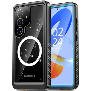 Waterproof Case for Samsung Galaxy S25/S25 Plus/S25 Ultra Case Compatible with MagSafe,Full Body Protective Rugged Phone Case with Built-in HD Screen & Lens Protector [12FT Military] Shockproof Cover Protection Smartphone