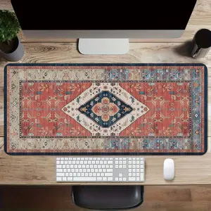 Vintage Large Non-Slip Desk Mat, Xxl Keyboard & Mouse Pad, Stitched Edges, Perfect for Home Office Use, Size 35.4x15.7 Inches