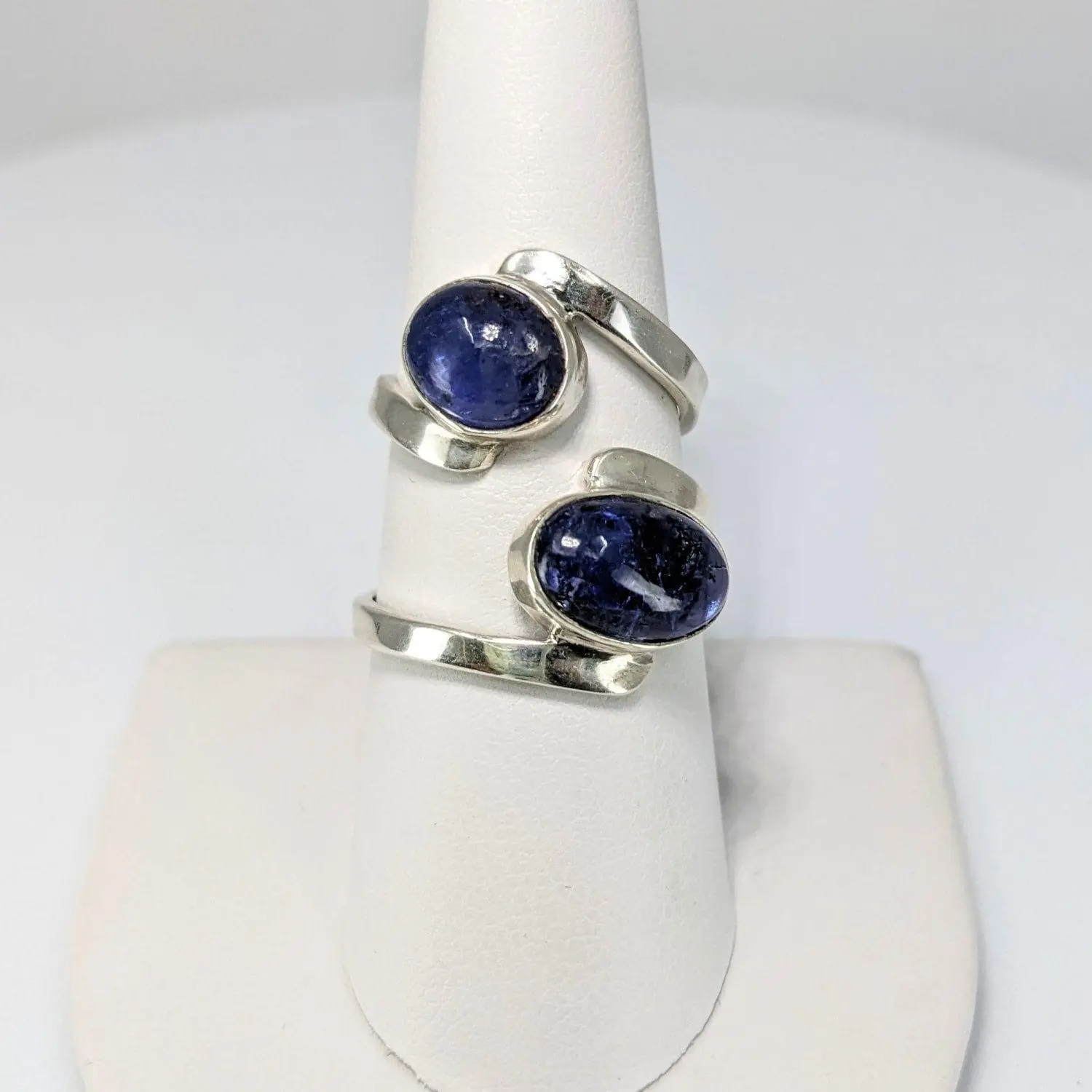 Tanzanite Oval Swoop Ring - Sterling Silver