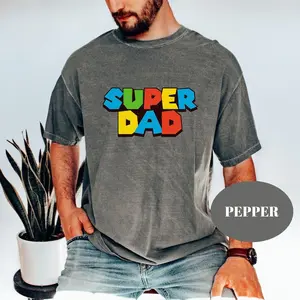 Comfort Colors Super Dad T-Shirt, Super Mario Father's Day Gift