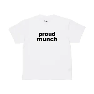 proud muncher short sleeve cotton funny t-shirt Menswear Soft Top Streetwear Man t shirt crewneck round