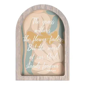 360 Stand Arch-Shape Photo Frame - Gray 9x13, Floral Decor Glass, Wall-Mountable Hanger, Dimensional Abstract Flowers Home Decor Supply