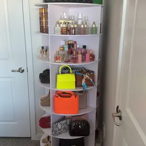 WGCTEK 360° Rotating 7-Tiers Organizer Shoe Rack, Fits 24-28 Pairs of Shoes, Spinning and Revolving Round Shoe Rack, for Entryway Living Room Hallway