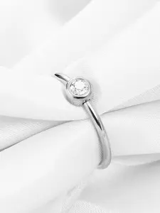 Simple 2mm Diamond Ring Set, Stainless Steel Couple Rings, Zircon Embedded, 18k, Elegant Jewelry for Couples