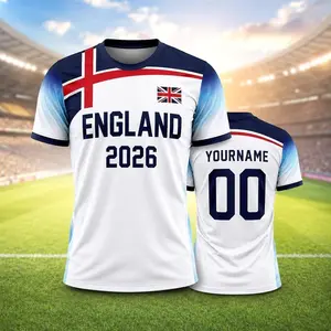 Custom England Soccer Jersey, Personalized England Shirt, 2026 Football Kit, Custom Name Number Tee, Soccer Fan Gift