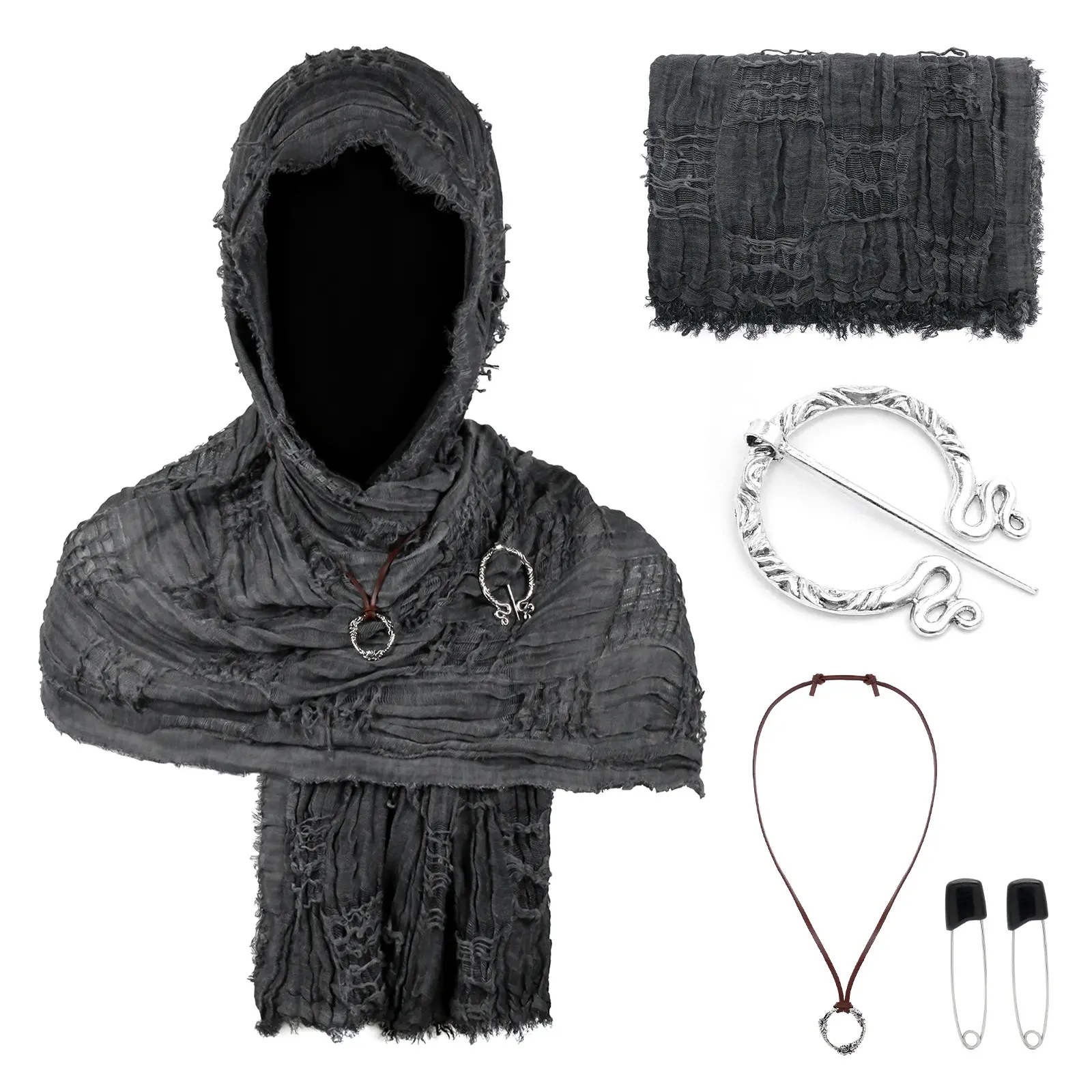 CST153BK Black Battle Damage Scarf (190c