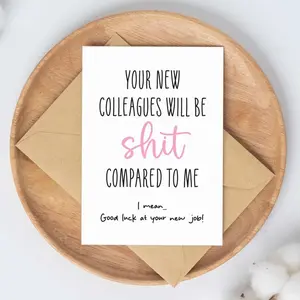 New Job Card | congratulations gift for coworker | funny card for work bestie | promotion gift for her | congrats greeting card