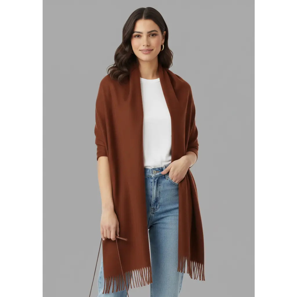 Chocolate Brown Cashmere Pashmina Shawl | Luxury Soft Wrap for Women