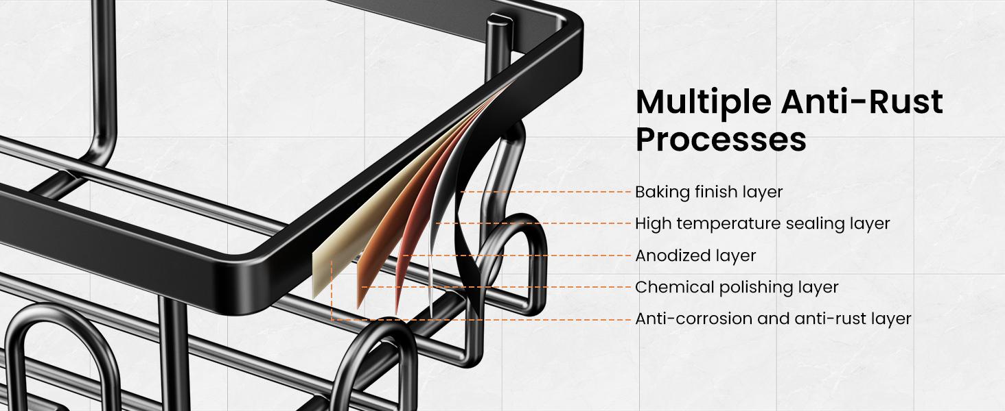 PKBD Shower Caddy 5 Pack Stainless Steel Anti-Rust Adhesive Organizer with Soap & Toothbrush Holders No Drilling for Bathroom Kitchen Home White PKBD Shower Caddy 5 Pack Stainless Steel Anti-Rust Adhesive Organizer with Soap & Toothbrush Holders No Drilling for Bathroom Kitchen Home White