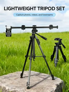 Professional desktop tripod, floor stand for mobile phones and DSLR cameras, made of high-stability aluminum alloy, high-quality, high-load universal adjustment gimbal, suitable for both DSLR cameras and mobile phones