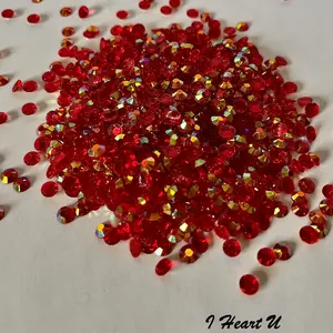 Transparent / Translucent Jelly Rhinestones 1000pcs - 5MM and 4MM sizes- Non-Hotfix flatback Resin AB - SS20, and SS16 - I HEART U