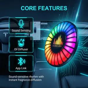 Universal RGB Music Rhythm Car Fragrance | Voice-Activated LED Atmosphere Light | Smart APP Control Air Vent Diffuser | Rechargeable Interior Decorative Gift Set Solar Powered Winter Windshield Defroster drift Long Retro Sleek 3D-Printed ZYN Holster