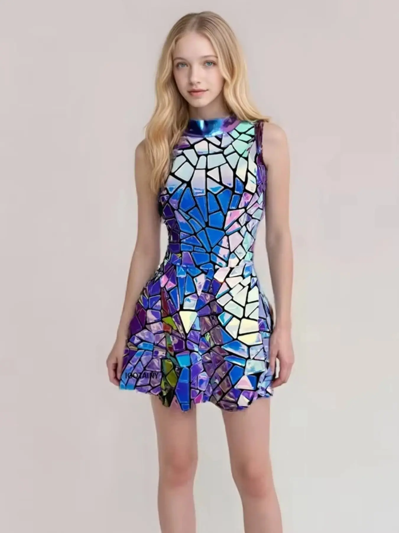 Shimmering Sequin Dress Stage Style Dj Singer Performance Clothing Reflective Bar Concert Wear, Asymmetrical Cut Out Patchwork Design, Dance Dresses - TikTok Shop Shimmering Sequin Dress Stage Style Dj Singer Performance Clothing Reflective Bar Concert Wear, Asymmetrical Cut Out Patchwork Design, Dance Dresses - TikTok Shop