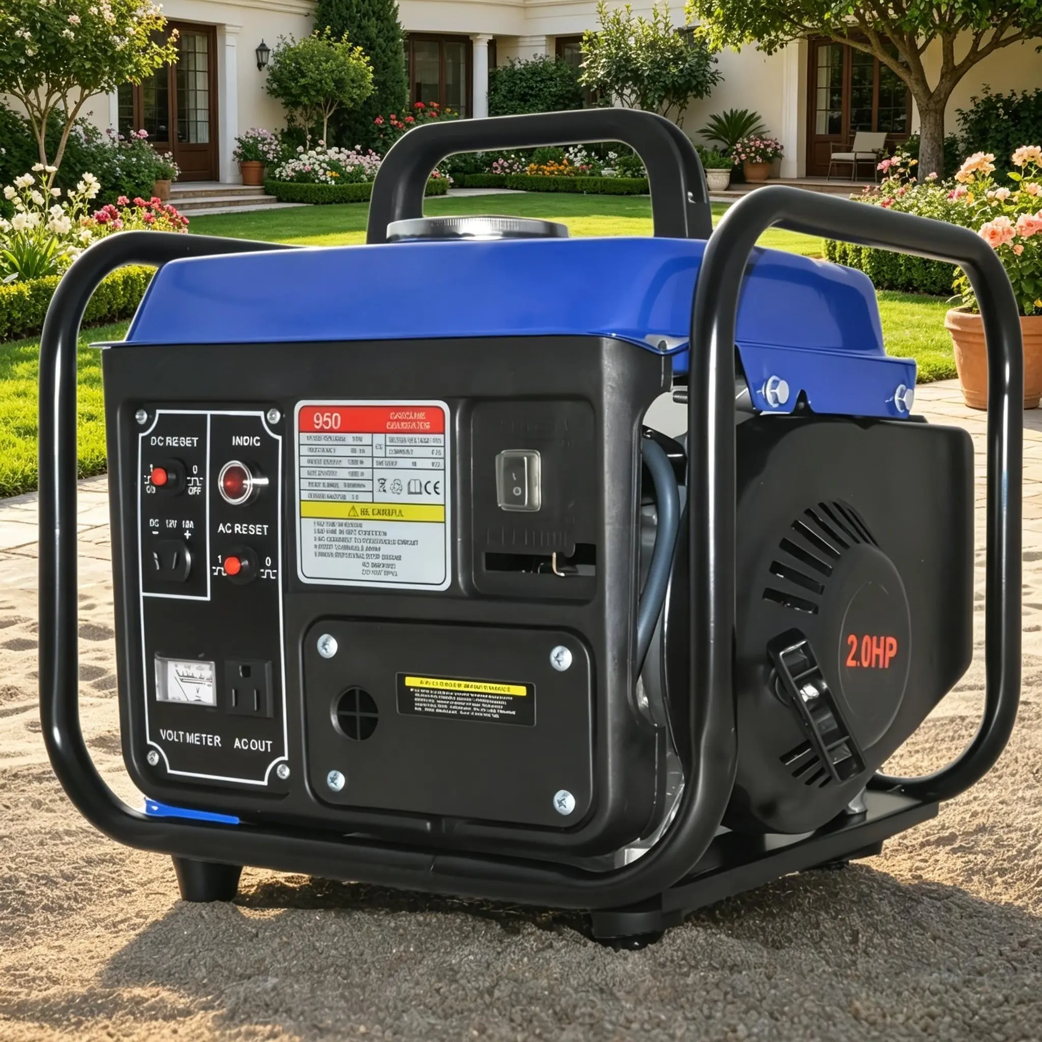 1500W Brushless Aluminium Portable Generator - EPA-Compliant, High-Efficiency, Ultralight, Low-Noise Gas-Powered Unit with Sturdy Handle, AC Power Supply for Camping, Household Emergency Use