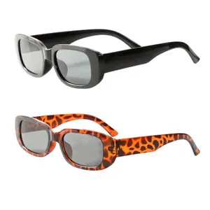 2PCS Rectangle Sunglasses for Women Retro Driving Glasses 90’s Vintage Fashion Narrow Square Frame UV400 Protection