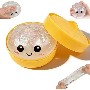 Dumplings Squishy, Dumpling Squishy Mystery Box, Glitter Dumpling, Anxiety Relief Fidget, Soft Squeeze Decompression Dough