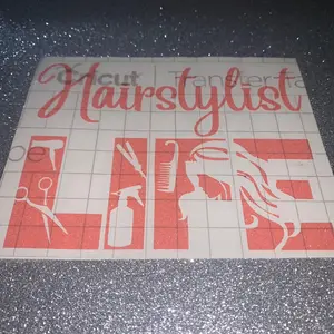 Peach color glitter hairstylist life vinyl decal