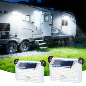 2pcs, Magnetic RV Solar Light, with Super Strong Magnet Motion Sensor Lights, Solar Outdoor Lights Waterproof, for Trailers, Campers | Outdoor Exterior Lighting Rv Accessories, RV Porch Awning Lights, Easy Installation, Christmas Lights