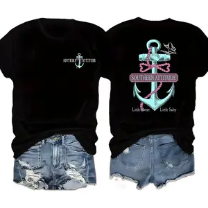 Classic Nautical Stripe Tee Soft Breathable Round Neck Casual T-Shirt for Beach & Everyday Wear