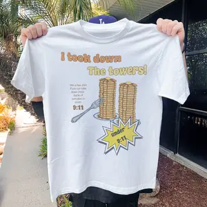 911 'I Took Down The Towers' Pancake Challenge Vintage Graphic Tee - Design & Printed In The USA