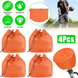 4Pcs Engine Covers Dustproof Waterproof Cover Wrap For Weedeater Trimmer Orange
