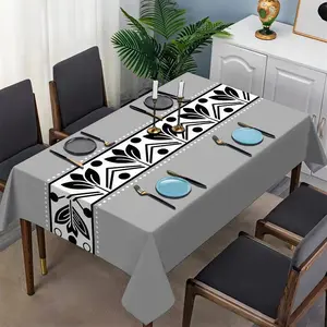 Fashionable and simple floral pattern printed tablecloth, Picnic Table Cover, suitable for all seasons, suitable for kitchen, hotel, restaurant table and party decoration, enhancing dining atmosphere, and essential for home decoration.