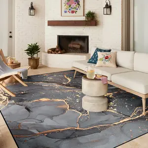 1 pc Living room carpet | Bedroom carpet | Marble texture pattern | Soft and comfortable Non-slip design Machine washable | Easy to care and fold | Suitable for living room and bedroom floor decoration Room floor home decoration Cloakroom study lounge