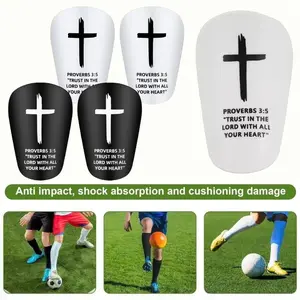 Mini Football Shin Guards Pair, Football Equipment, Cross Pattern, Unisex Thick Sports Protection, Durable Anti-Collision, Fits Calf, All Seasons