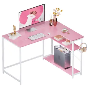 Pamray 43 inch L-Shaped  Computer Desk with CPU Stand,Modern Metal Frame PC Desk /Gaming desk for Small Space.