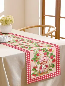 Strawberry Shortcake 1 Pc Thickened Anti-Slip Cartoon Strawberry Printed Table Runner, Holiday Table Runner, Fits Various Table Lengths 90/160/183/200 Cm,Gift Ideas