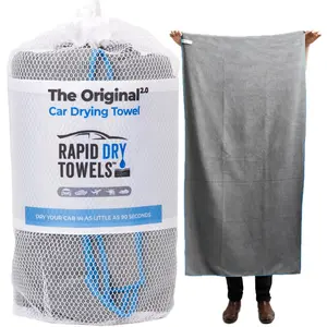 Rapid Dry Towels Original 2.0 Microfiber Car Drying Towel | 150 x 75cm | Extra Large Channel Weave Drying Cloth | Ultra Absorbent, Scratch-Free, Auto Detailing Towel for Cars SUVs Trucks & Boats