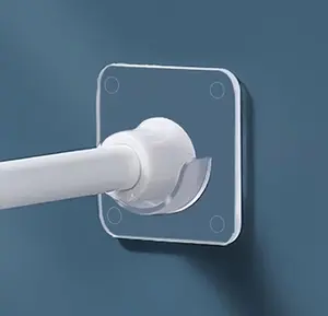 Shower Curtain Rod Holder 4 Pack,Transparent Tension Bracket,No Drilling Not Included Rod Only For Rods Less Than 1 Inch in Diameter