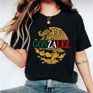🇲🇽✨ [Graphic Tee] Mexican Eagle Pride Gonzalez Print T-Shirt| National Symbol Graphic Tee| Latino Heritage Gift| Cotton Soft Fabric| Cultural Celebration Apparel| Casual Outfits
