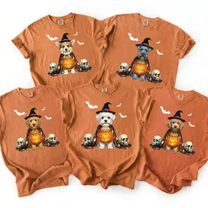Custom Dog Breed Halloween Shirt, Choose from 50+ Dog Breeds, Cute Witch Pumpkin Graphic Tee, Spooky Fall Unisex T-Shirt, Gift for Dog Lovers