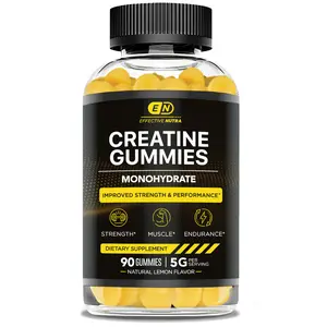 EFFECTIVE NUTRA Creatine Gummies for Men & Women - Creatine Monohydrate Gummies for Strength, Muscle, Energy - Natural Lemon Flavor (90ct) Supplement Fitness