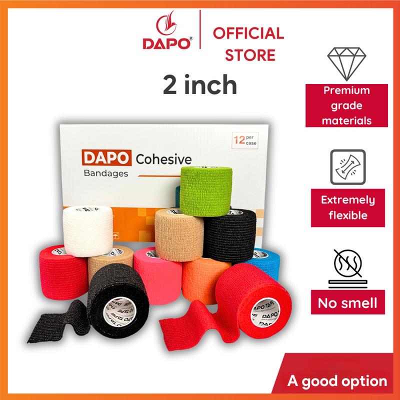 [48Packs] Dapo Self-Adhesive Sports Bandage 2 Inch x 5 Yard for ankle, knee, and wrist protection and sports training support, breathable, stretchy, good quality.