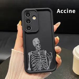 Phone Case Compatible with Samsung Galaxy S23 Ultra S24 Plus S25 S22+ Skeletal Silhouette Grace Anti-Scratch Shockproof TPU Bumper Drop-proof Cover